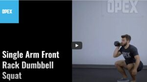 Single arm front rack dumbbell squat by: OPEX Fitness