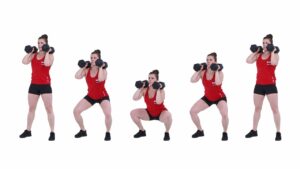 Dumbbell front squat by: CrossFit