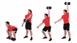 Dumbbell power snatch by: CrossFit