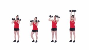 Dumbbell push press by: CrossFit