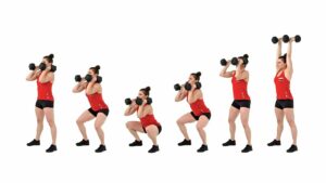 Dumbbell thruster by: CrossFit
