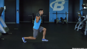 Barbell Reverse Lunge by: Bodybuilding.com