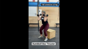 Dumbbell box thruster by: WheelWOD